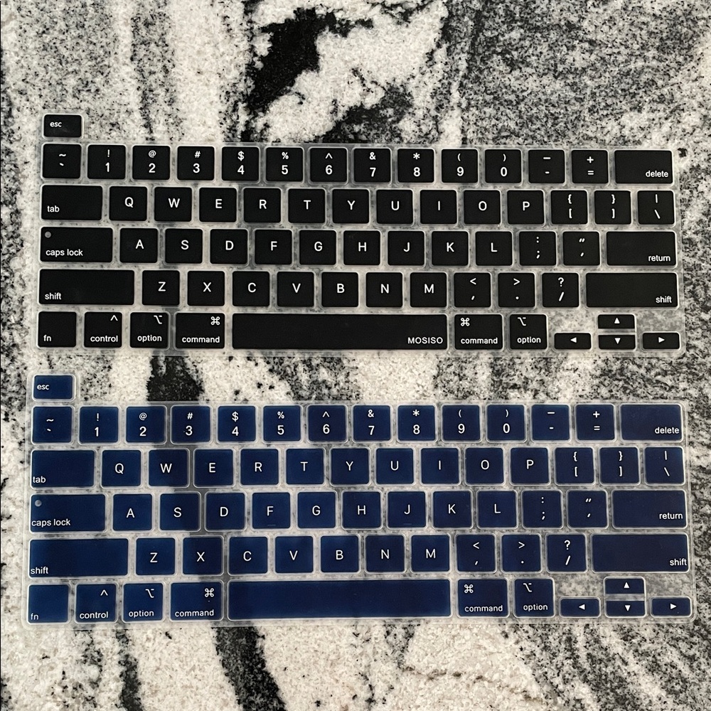 Pack of 2 Black &Blue Keyboard Cover Skin for MacBook Pro New